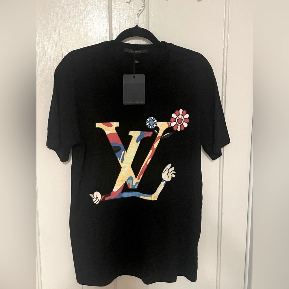 NWT Men’s LV Takashi Murakami flower shirt Size L